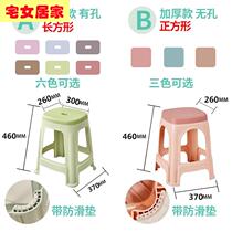 Plastic stool ripe can be stacked stacking household thickening living room table Dengku economy new material square bench