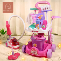 Children sweeping toys Broom dustpan set Mop girl house cleaning housework cleaning tool trolley