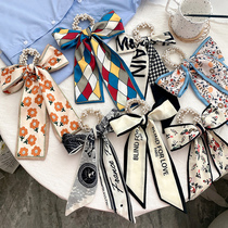 Bow silk scarf hairband female tie hair long ribbon summer thin model 2021 New Hairband hair rope headgear