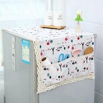 Single door refrigerator cover cloth dust cover simple cover towel cotton linen cover double door split refrigerator towel laundry cover