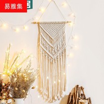 INS Wind woven tapestry tassel decoration bedroom background wall hanging house metal wall decoration hand woven Bohemia
