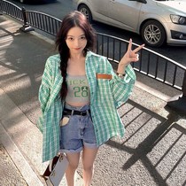 Mrs Qians Sydney custom plaid shirt womens summer 2021 new design niche shirt long-sleeved top(