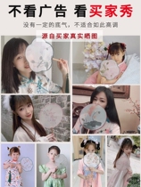 Chinese style long handle tassel fan ancient wind group fan female Hanfu cheongsam embroidery student children creative dance fan