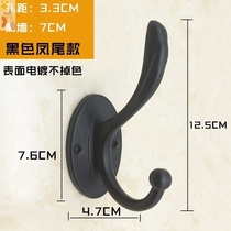 Single wall hook shoe cabinet clothes hat towel hook black American Wall non-perforated seamless door rear metal adhesive hook