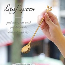Stainless steel coffee spoon Creative twig stirring spoon Korean cute long handle spoon Dessert milk tea spoon Coffee spoon