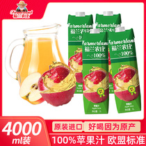 Foran Farm Apple juice 1L*4 bottles Greek imported pure juice drinks Drinks do not add preservatives