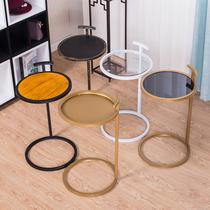 Eurostyle minima small side several iron art round corner several solid wood living room small tea table sofa side table modern glass edge a few
