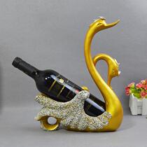Creative Eurostyle Rose Swan Swanky Wine Cabinet Home Decoration Gift Red Wine Rack Living-room Furnishing Resin Handiwork