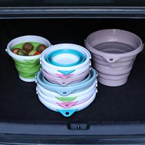 Outdoor Vehicle Folding Bucket Round Fishing Bucket Portable Folding Car Wash Bucket Retractable Province Space Containing Bucket