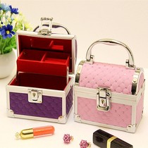 Mini jewelry box with lock Korean princess jewelry storage storage box European style Childrens decorative gift ornaments with mirror