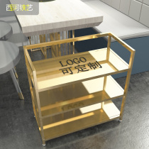 Hot pot restaurant dish rack multi-layer commercial skewers fragrant restaurant hotel storage barbecue wrought iron dish rack mobile shelf