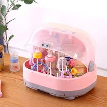 Baby bottle shelf drying drain rack storage box with lid dustproof baby tableware finishing box milk powder box