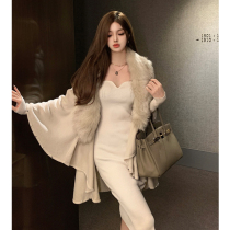 Urban sexy beauty knit dress women autumn and winter waist slim bag hip skirt slim temperament Medium-length dress retro