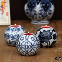 American European vintage ceramic candle holder ornaments Hotel Western style model room Romantic home decoration