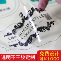 Transparent adhesive custom Cosmetic Packaging Products Logo Stickers Color Waterproof logo Advertisement seal label