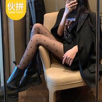Zhuji City Ruoxuan Knitting Factory Factory Factory Direct Supply Black Bow Stockings Net Red Letter ins Black Silk Sexy