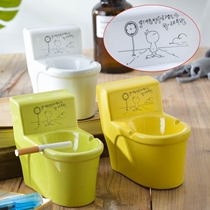 Ceramic ashtray cute living room creative personality trend Mini bathroom small toilet gift male spoof gift