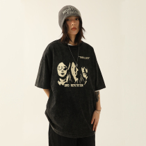 FROM WRTING is washed by the Kuo Tide brand heavy cotton short sleeve t-shirt washed old gender oversize
