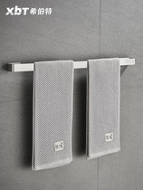 Hanging towel rack non-perforated 304 stainless steel toilet bathroom rack towel bar single bar toilet kitchen storage