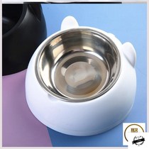 Dog eating small table rust steel rice basin double bowl not wet mouth grain basin anti-overturning kitty goods to protect cervical spine