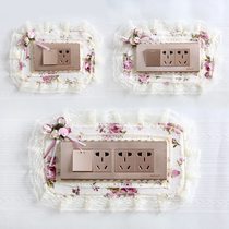 New cloth art lace switch patch 118 type socket cover with two open three open switch protective sleeves