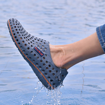  Summer fishing shoes non-slip hole shoes mens wading shoes breathable quick-drying Baotou outdoor river tracing beach shoes IZT