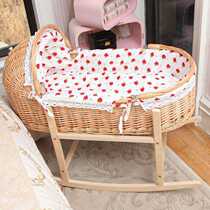 Woven baby cradle bed handbamboo basket coax sleeping shopping large vine braided BB bed bamboo basket