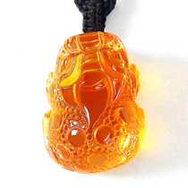 Brazilian natural citrine brave pendant lucky men paragraph yellow crystal necklace pendant sent lanyard certificate