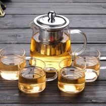 Glass flower teapot set bubble teapot filter fluttering Cup Tea Cup heat-resistant office thickened household tuba