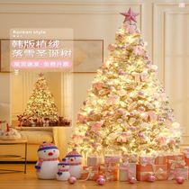Large Christmas Tree Home Package Nordic Flocking Pink Ins Wind 2022 Christmas Net Red Decoration Set