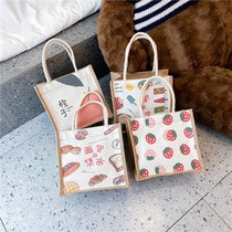 ins fresh and wild autumn and winter bag womens 2020 new fashion niche design printing foreign style packed lunch tote bag 1
