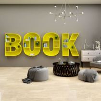 Iron Art Creative Letter Bookshelf Personality Custom Hanging Wall Floor Shelve School Office Area English Childrens Bookcase