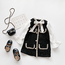 Girls Dress Small Fragrant Princess Dress Birthday Party Dress Autumn Fake Two Skirt Childrens Clothing 2030011