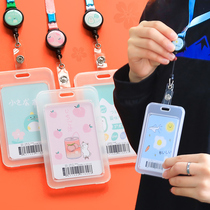 Card set student campus bus meal card access control transparent soft work card certificate with lanyard cute badge School