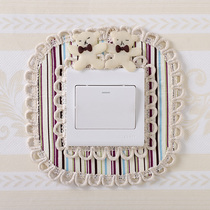 Switch Protective Sheath Switch Patch Fabric Art Wall Sticker eurostyle lamp socket Decorative Cover Creative Stickers minimalist