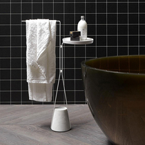 Brass marble floor-to-ceiling designer Villa Nordic light luxury vertical non-hole bathroom rack