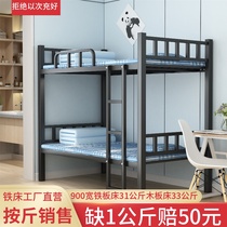 Upper and lower iron frame beds staff dormitory beds bunk beds students high and low beds subway single beds adult iron beds