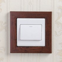 Modern European-style socket switch set free of washing imitation wood protective sleeves minimalist decoration switch stickup switch living-room