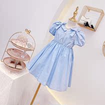 Girls Dress 2021 New summer Childrens dress Bubble pocket beads Han Chao Childrens clothing girls