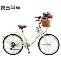 Bicycle retro adults go to work with womens mini style new junior high school students go to school