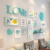Plank Photo Wall Wall photo album Wall creative staff style photo hanging wall ins Nordic style design heart shape