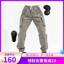 Tooling motorcycle riding pants spring summer autumn and winter four seasons windproof and anti-fall plus velvet hip protection motorcycle cowboy mens and womens pants