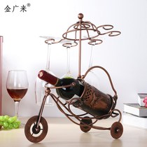 Horse flower chariot wine rack Creative goblet upside down wine rack European iron wine rack