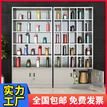 Stainless steel cup cabinet staff multi-grid cabinet place cabinet factory Tea Cup shelf tea room storage Cup Cabinet