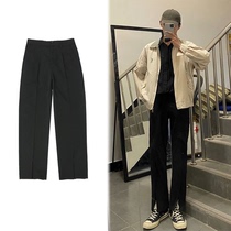 Autumn new vibe wind suit pants for men and women loose Joker trend straight tube handcub wide leg split drag trousers