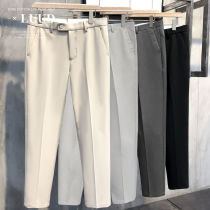 Ankle-length pants Mens Autumn Thin Korean version of casual drop pants Joker Straight Pants Loose Slim Suit Men
