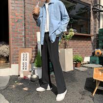 Korean version of New pendant pants mens straight tube loose hanging wide leg pants Korean casual pants DK pants
