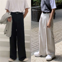 Autumn casual trousers mens loose Joker wide-legged trousers Korean version of the trend Hong Kong wind hanging feeling suit pants