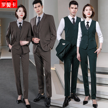 Autumn and winter vest suit suit suit men and women manager work clothes company work high-end business formal suit three-piece set