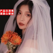 Bride veil gown gauze multi-layer bridal veil wedding photo props short headdress Super Xiansen wedding dress head
